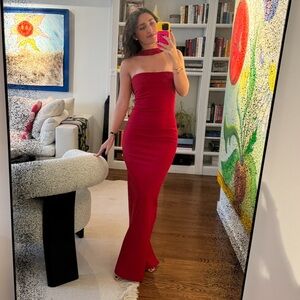 Helsa. The Stephanie Dress in Deep Red